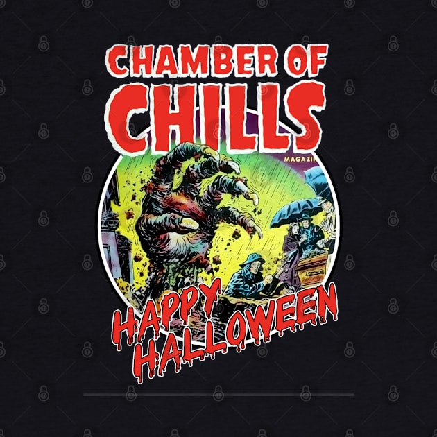 Happy Halloween Chamber of Chills Retro Tee by Joaddo